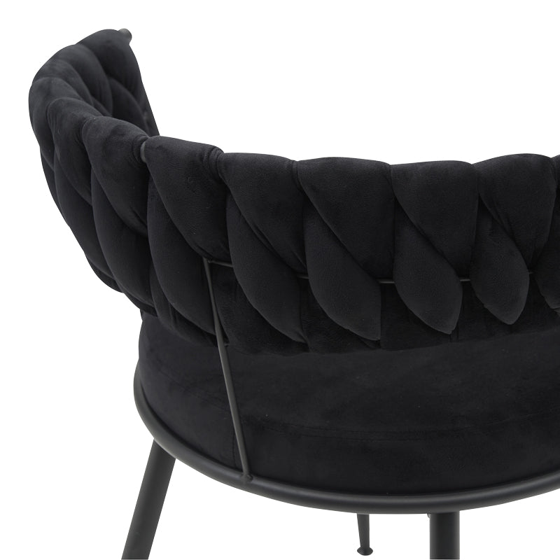 Scaun Alkia din catifea, neagra, 60x57x68 cm, foto produs 7