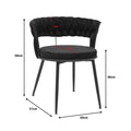 Scaun Alkia din catifea, neagra, 60x57x68 cm, foto produs 8
