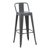 Scaun cu spatar Utopia metalic, verde, 42x42x97 cm - Antracit