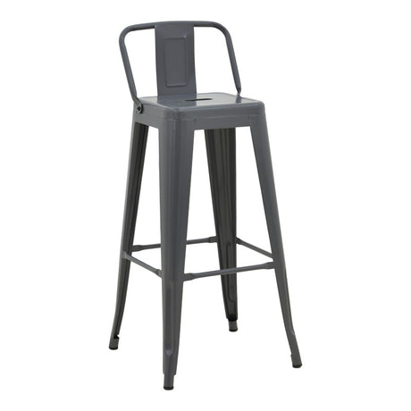 Scaun cu spatar Utopia metalic, Antracit - Verde, 42x42x97 cm