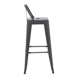 Scaun cu spatar Utopia metalic, verde, 42x42x97 cm - Antracit