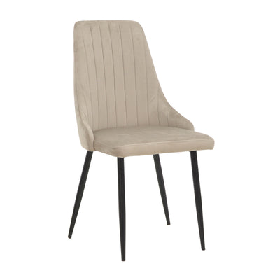 Scaun Azori catifea bej-Gri, 49x55x85 cm