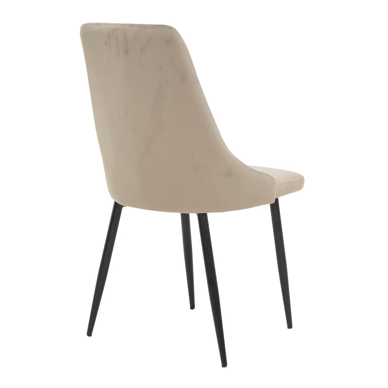 Scaun Azori catifea, bej-Gri, 49x55x85 cm, imagine suplimentara
