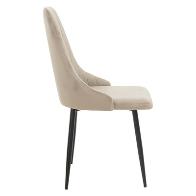Scaun Azori catifea, bej-Gri, 49x55x85 cm, detaliu produs
