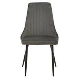 Scaun Azori catifea Gri, inchis, 49x55x85 cm