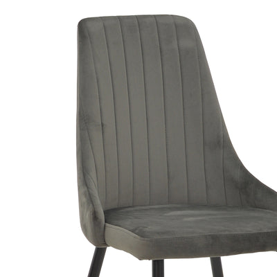 Scaun Azori catifea Gri, inchis, 49x55x85 cm, foto produs 6