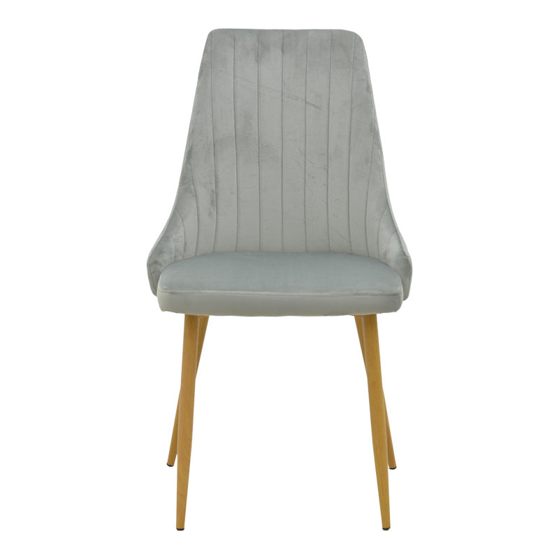 Scaun Azori by, tesatura catifea bej, natur, 49x55x85 cm - Gri