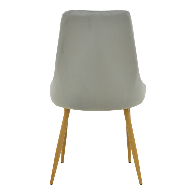 Scaun Azori by, tesatura catifea bej, natur, 49x55x85 cm - Gri