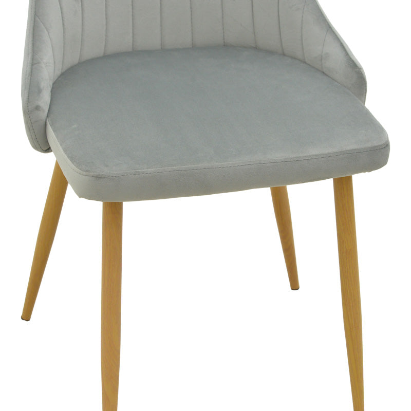 Scaun Azori by, tesatura catifea bej, natur, 49x55x85 cm - Gri