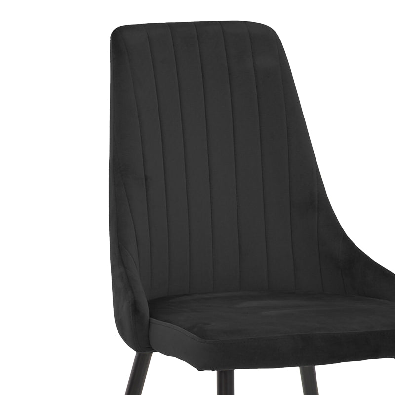 Scaun Azori, Catifea, Negru, 49x55x85 cm, imagine produs 6