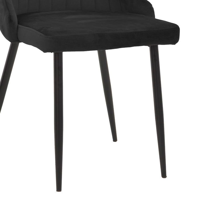 Scaun Azori, Catifea, Negru, 49x55x85 cm, imagine produs 7