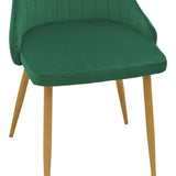 Scaun Azori by, tesatura catifea bej, natur, 49x55x85 cm - Verde