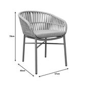 Scaun balansoar aluminiu maro, cu perna, 57x60x78 cm, foto produs 8