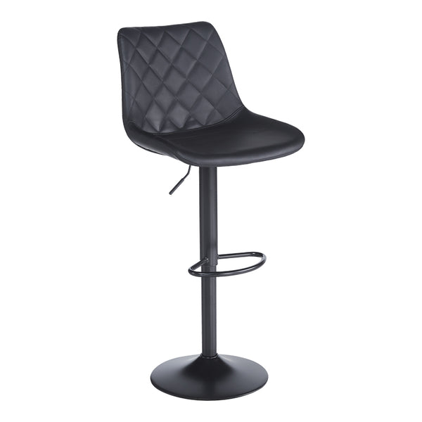 Scaun bar ajustabil Libra, Metal, Negru, 49x55x115 cm