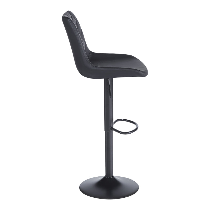 Scaun bar ajustabil Libra, Metal, Negru, 49x55x115 cm