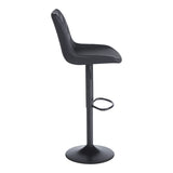 Scaun bar ajustabil Libra, Metal, Negru, 49x55x115 cm
