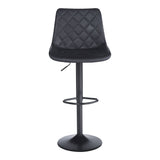 Scaun bar ajustabil Libra, Metal, Negru, 49x55x115 cm