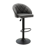 Scaun bar Balina, inaltime ajustabila, negru, 52x53x89 cm