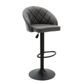 Scaun bar Balina, inaltime ajustabila, negru, 52x53x89 cm, imagine suplimentara