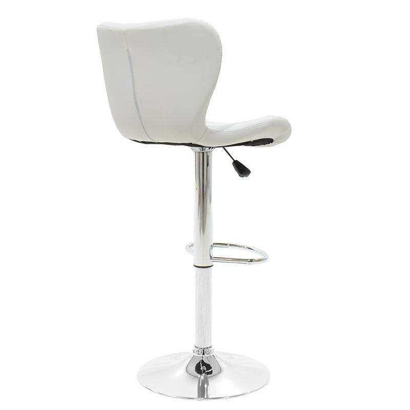 Scaun bar Coozy metal, reglabil pe inaltime, 47x45x90 cm - Alb