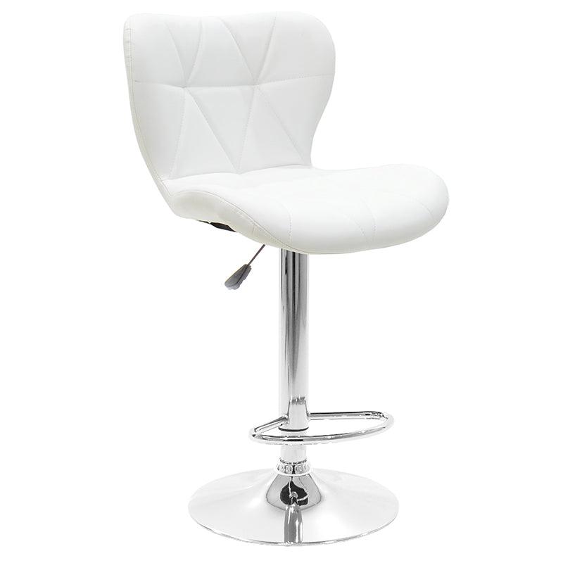 Scaun bar Coozy metal, reglabil pe inaltime, 47x45x90 cm - Alb