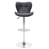 Scaun bar Coozy metal, reglabil pe inaltime, 47x45x90 cm - Argintiu