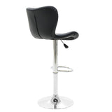 Scaun bar Coozy metal, reglabil pe inaltime, 47x45x90 cm - Argintiu