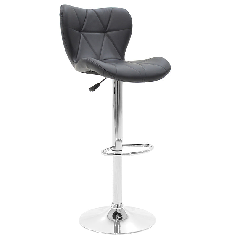 Scaun bar Coozy metal, reglabil pe inaltime, 47x45x90 cm - Argintiu