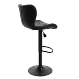 Scaun bar Coozy metal, reglabil pe inaltime, 47x45x90 cm - Negru