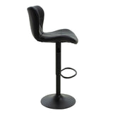 Scaun bar Coozy metal, reglabil pe inaltime, 47x45x90 cm - Negru