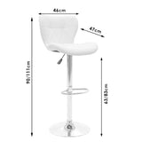 Scaun bar Coozy metal, reglabil pe inaltime, 47x45x90 cm - Negru
