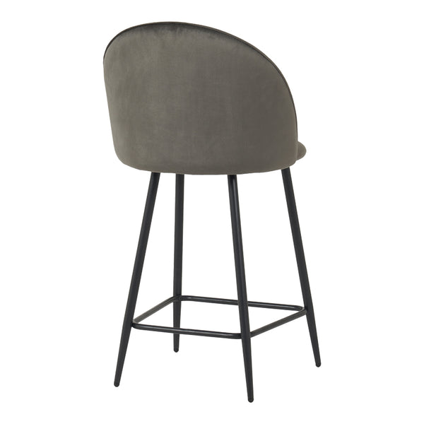 Scaun bar cu funcție ajustabilă Perch, Metal & Catifea, Negru - Antracit, 50x43x99 cm