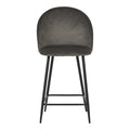 Scaun bar cu funcție ajustabilă Perch, Metal & Catifea, Negru - Antracit, 50x43x99 cm, perspectiva suplimentara