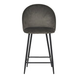 Scaun bar cu funcție ajustabilă Perch, Metal & Catifea, Negru - Antracit, 50x43x99 cm