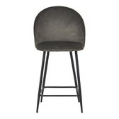 Scaun bar cu funcție ajustabilă Perch, Metal & Catifea, Negru - Antracit, 50x43x99 cm, perspectiva suplimentara
