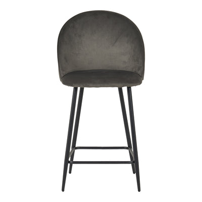 Scaun bar cu funcție ajustabilă Perch, Metal & Catifea, Negru - Antracit, 50x43x99 cm, perspectiva suplimentara