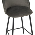 Scaun bar cu funcție ajustabilă Perch, Metal & Catifea, Negru - Antracit, 50x43x99 cm, foto produs