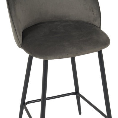 Scaun bar cu funcție ajustabilă Perch, Metal & Catifea, Negru - Antracit, 50x43x99 cm, foto produs