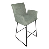 Scaun de bar Essential, stofa si metal, 57x64x107 cm - Kaki