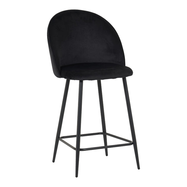Scaun bar cu funcție reglabilă Perch, Catifea, Metal, Crem - Negru, 50x43x99 cm