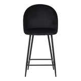 Scaun bar cu funcție reglabilă Perch, Catifea, Metal, Negru, 50x43x99 cm - Negru