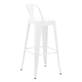 Scaun bar cu spătar Utopia, metal, alb mat, 42x42x97 cm, detaliu produs