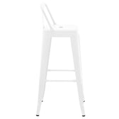 Scaun bar cu spătar Utopia, metal, alb mat, 42x42x97 cm, perspectiva suplimentara