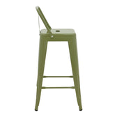 Scaun bar cu spătar Utopia, metal, olive, 42x42x86 cm, perspectiva suplimentara