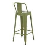 Scaun bar cu spătar Utopia, verde măslinie, metalic, 42x42x97 cm