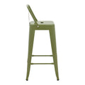 Scaun bar cu spătar Utopia, metalic, verde măslinie, 42x42x97 cm, perspectiva suplimentara