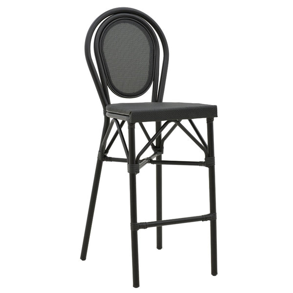 Scaun bar Dezyan, Negru - Maro, 41x54x116 cm