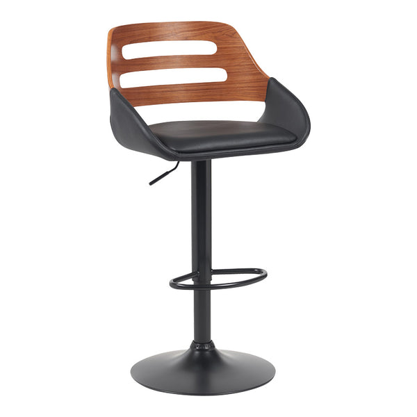 Scaun de bar Fern, PU, lemn si metal, 50x49x89-110 cm