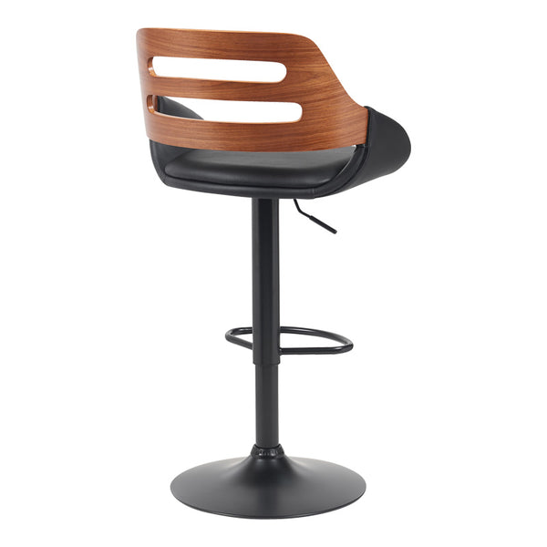 Scaun de bar Fern, PU, lemn si metal, 50x49x89-110 cm