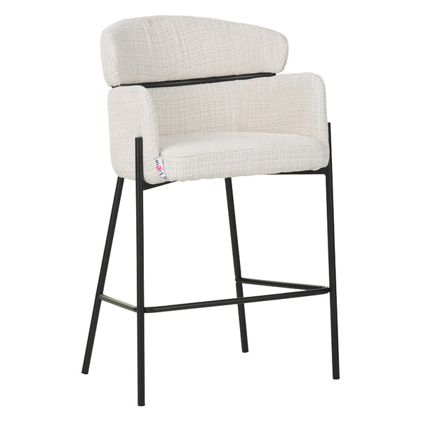 Scaun de bar Tolerse, stofa si metal, 55x60x97 cm